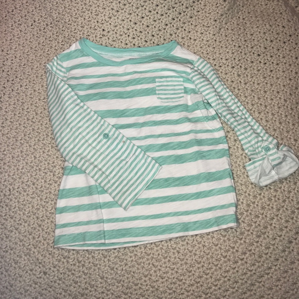 Mint green stripe shirt