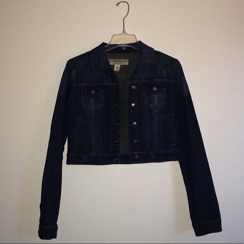 Anthropologie cropped jean jacket
