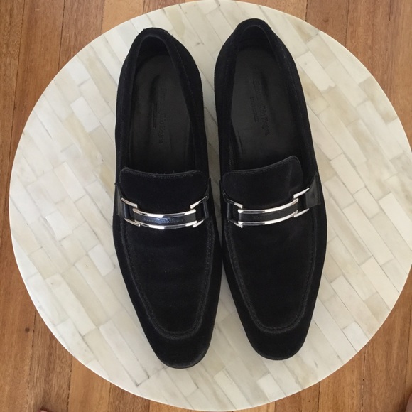 Ermenegildo Zegna Men\'s Black Suede Loafers Sz 9.5