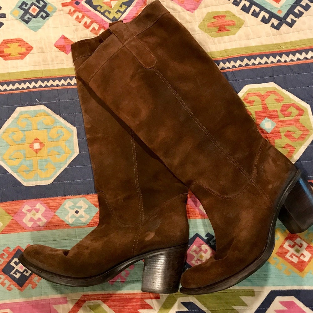 Brown Suede Boots - Size 38