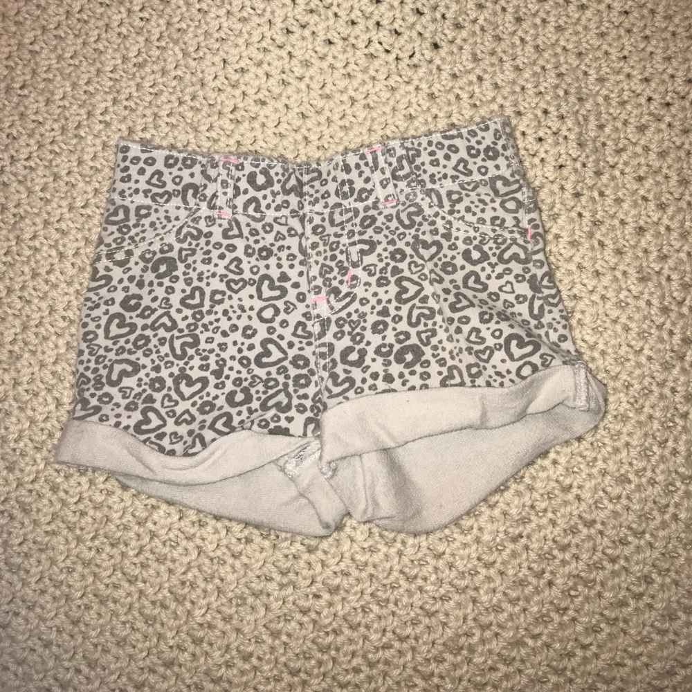 Heart and cheetah print shorts