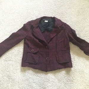 Beautiful vintage red and black plaid blazer