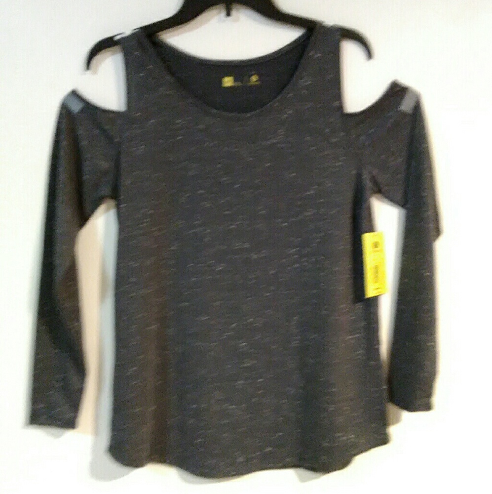 Xersion Cold Shoulder Gray Size Medium
