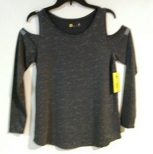 Xersion Cold Shoulder Gray Size Medium
