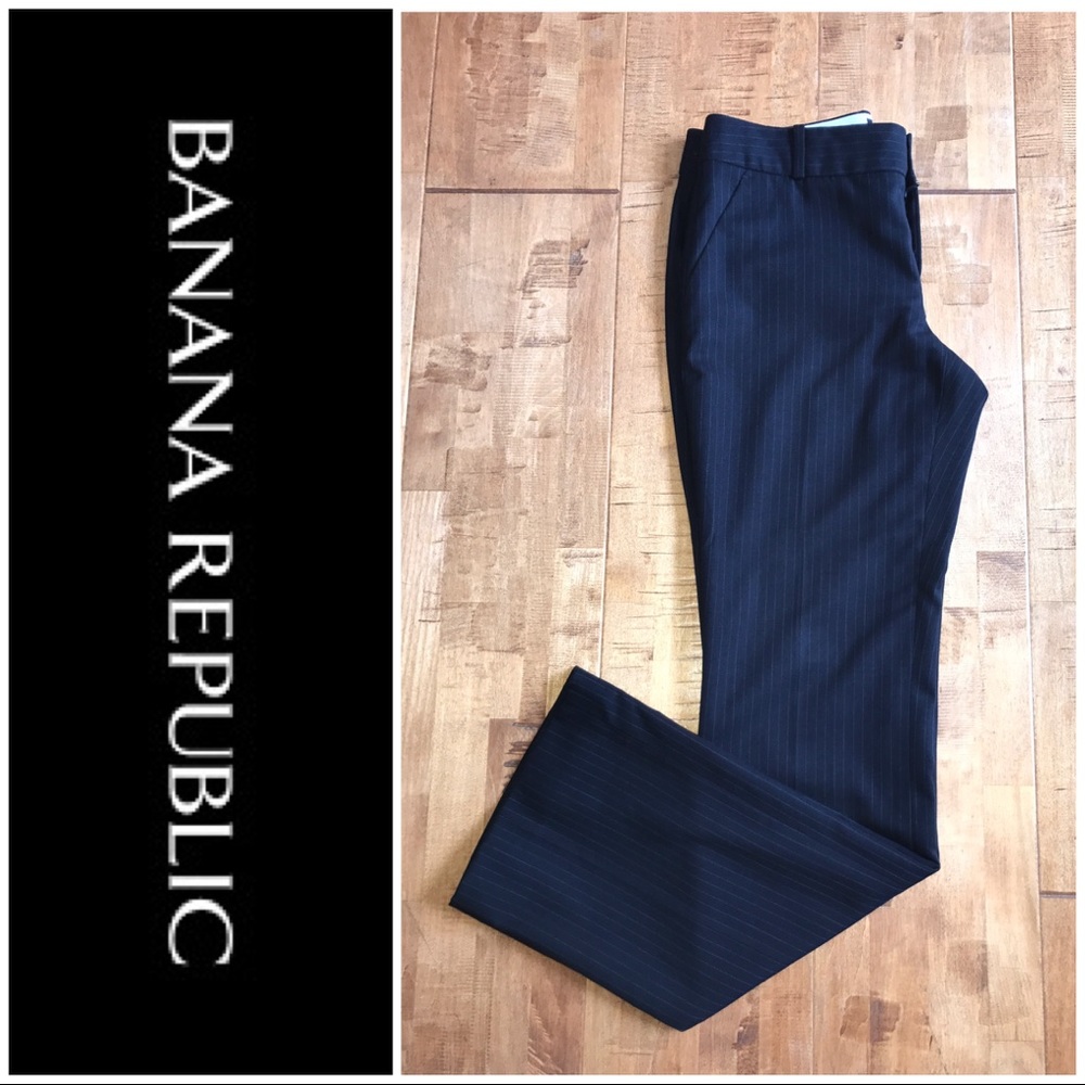 Banana Republic Martin Fit Navy Pinstripe Pants