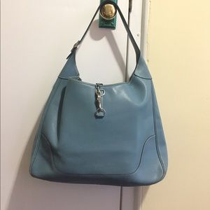Authentic Blue Hermes hand bag