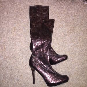 Guess knee high, high heel boots.