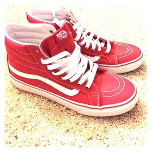 Red Vans Sk8-hi top