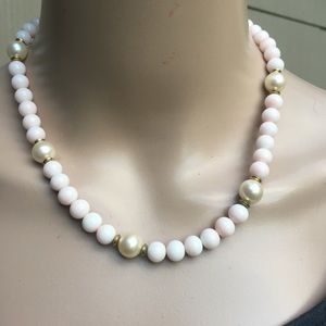 Gsilver Stamped Vintage Pearl Necklace 