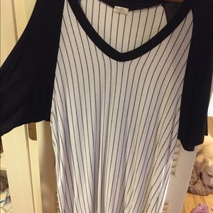 Black &a White Baseball Jersey T-Shirt Dress