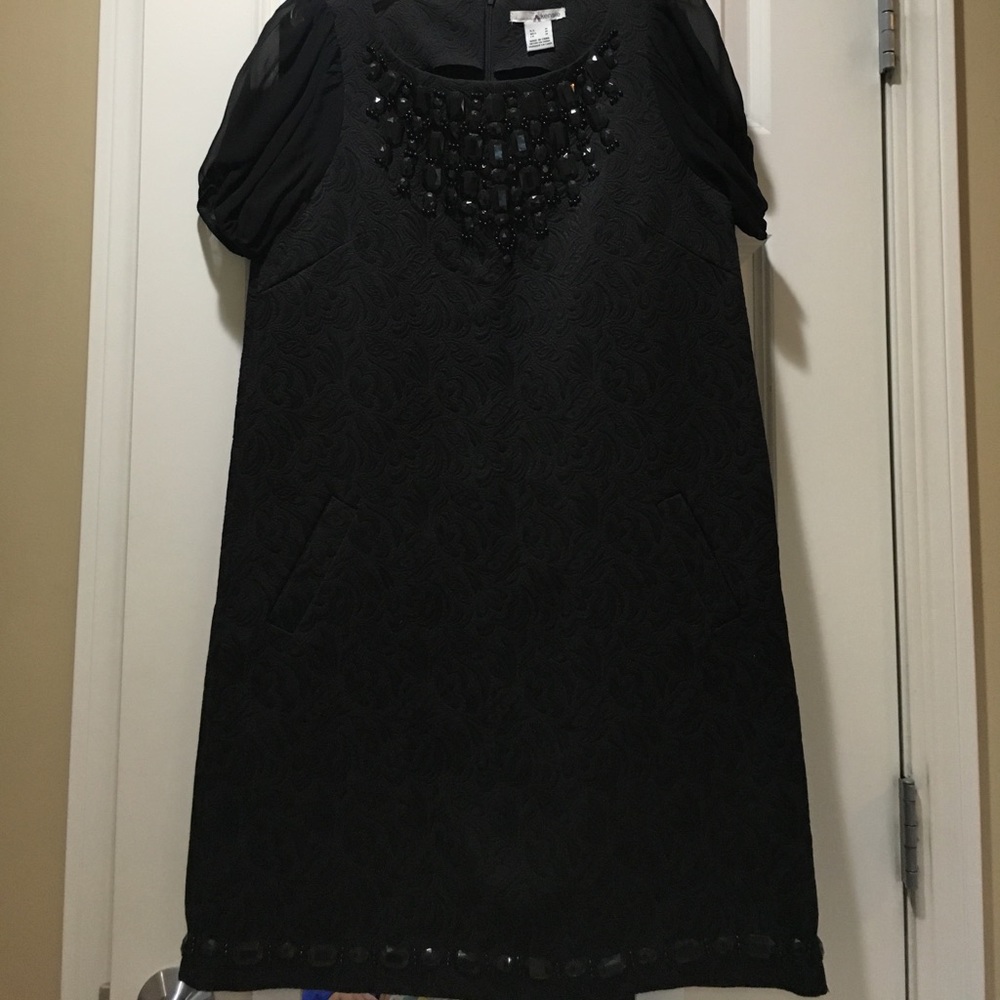 Kensie M Brocade dress with rhinestones