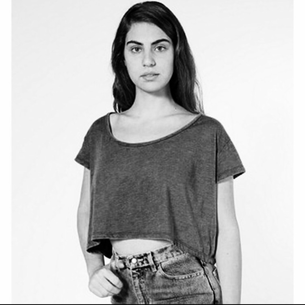 American Apparel Soft Gray Loose Crop Top NWOT