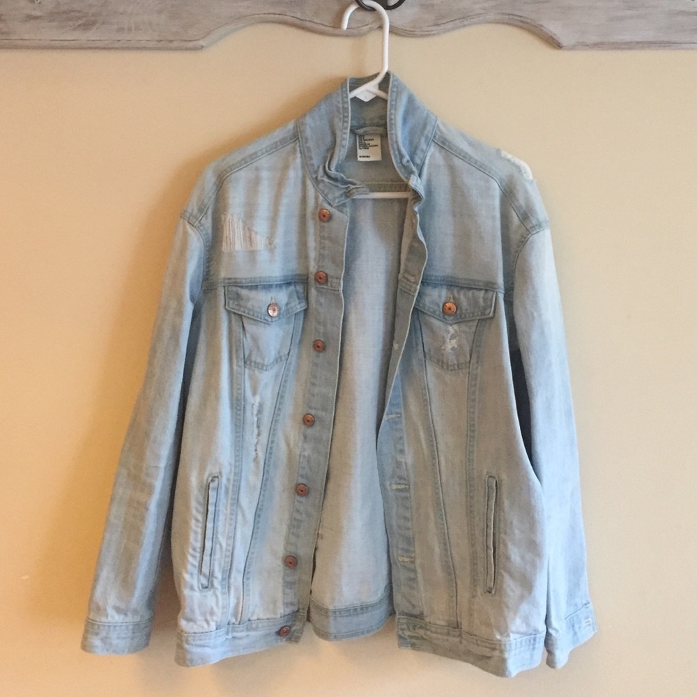 HM Oversized Distressed Denim Jacket