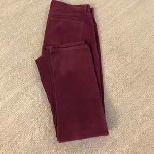 J Crew burgundy Matchstick Cords Sz 28