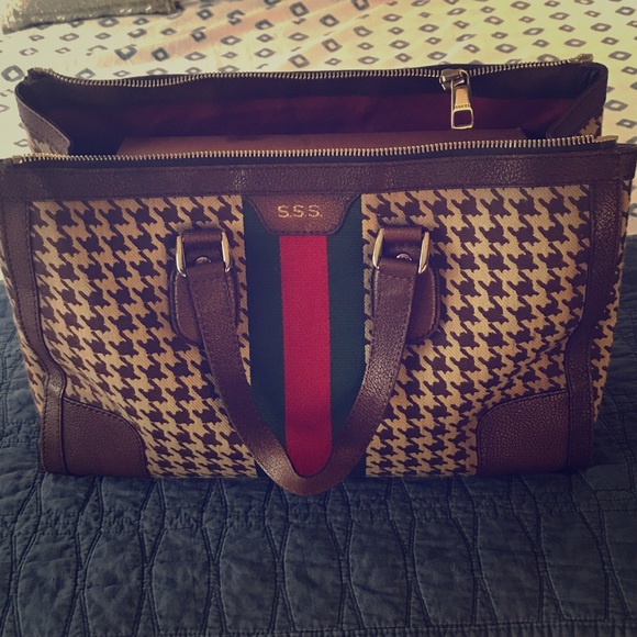 Gucci Houndstooth Satchel “Seventies Web Joy” - Picture 2 of 8