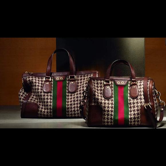 Gucci Houndstooth Satchel “Seventies Web Joy” - Picture 3 of 8