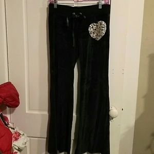 Velvet flared bottom pants