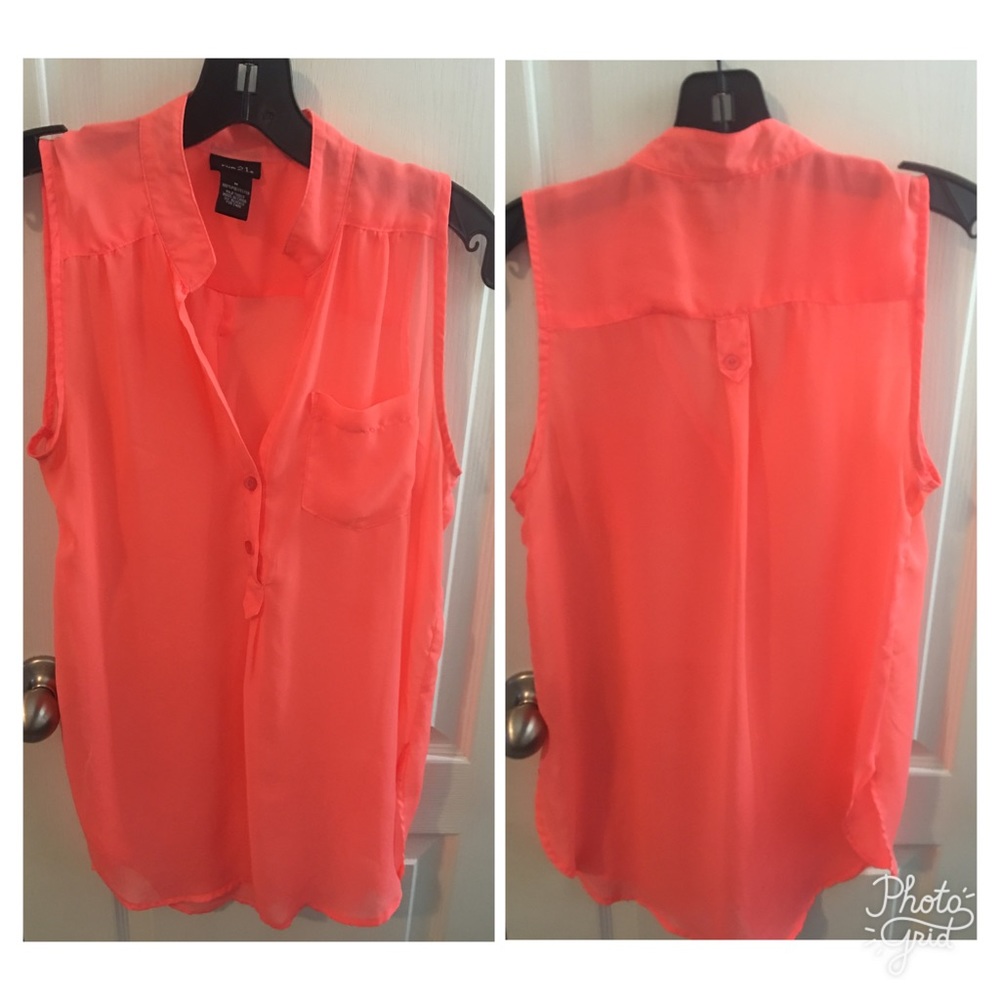 Sheer sleeveless blouse