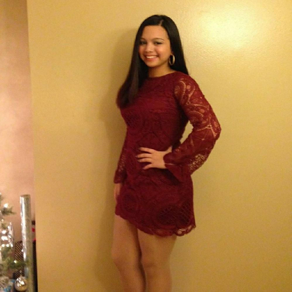 Burgundy party dress