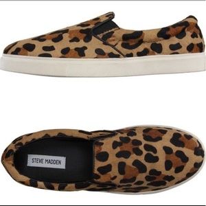 Steve Madden canvas leopard slip-ons