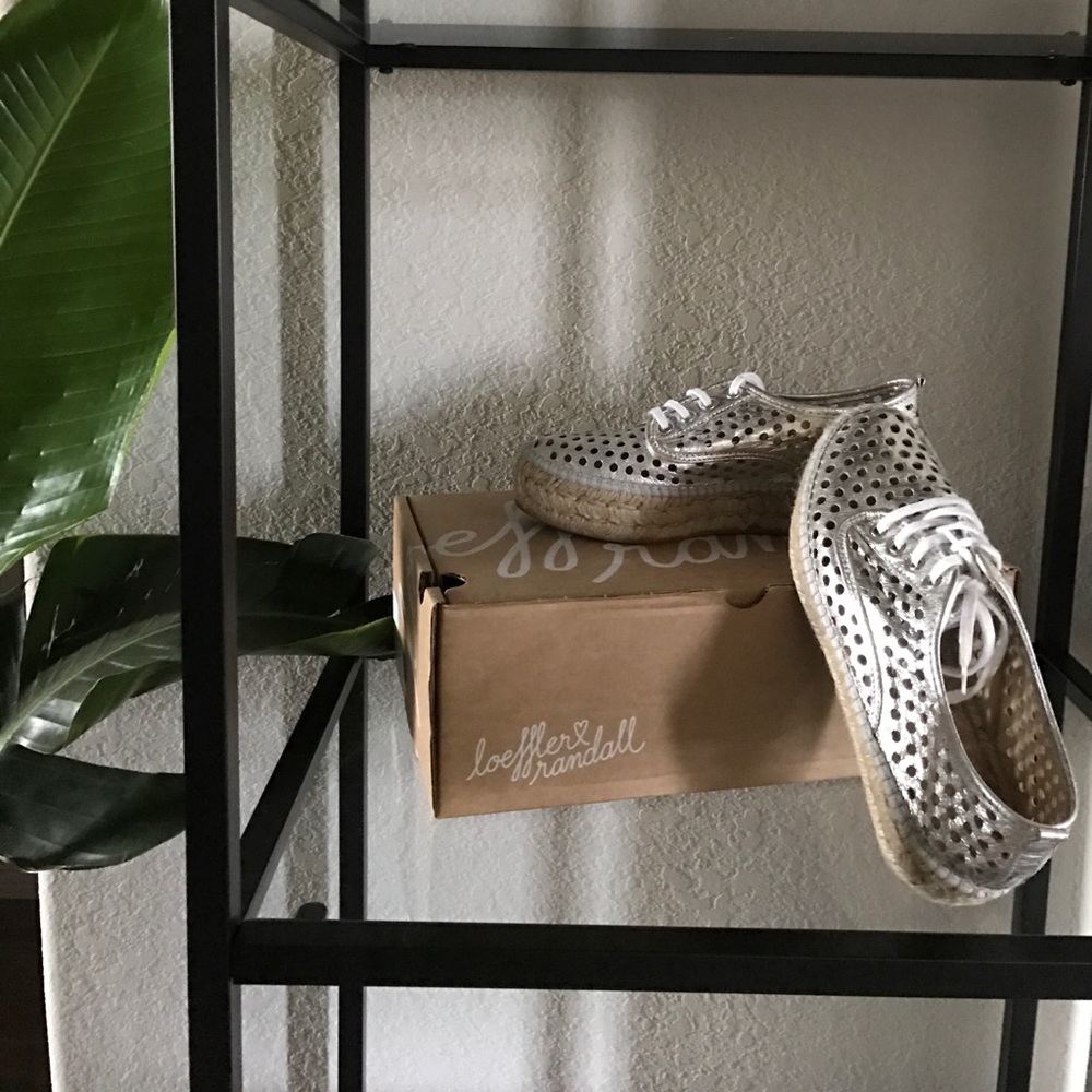 Loeffler Randall Alfie silver espadrille sneakers