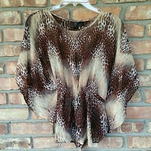 Sheer leopard print blouse