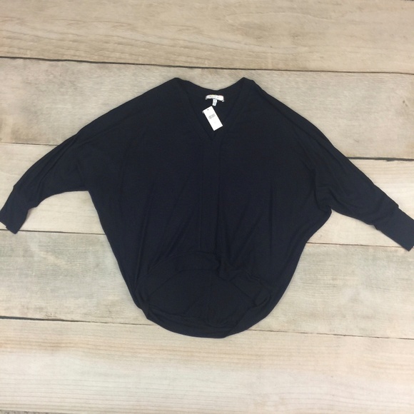 Anthropologie Deep-V Ribbed Top, Sz. XSP - Picture 2 of 5