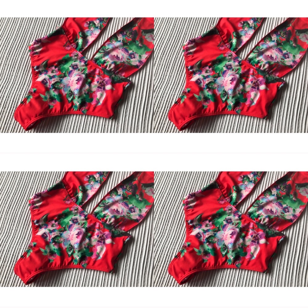 🔥NEW MONTCE SWIM PRIVATE BEACH CHERRY FLORAL 1 PC - Picture 6 of 8