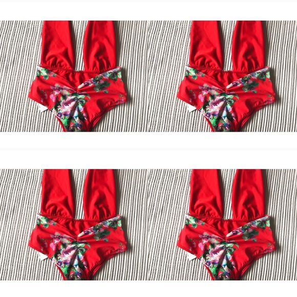 🔥NEW MONTCE SWIM PRIVATE BEACH CHERRY FLORAL 1 PC - Picture 7 of 8