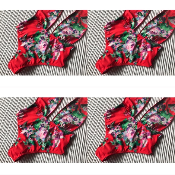 🔥NEW MONTCE SWIM PRIVATE BEACH CHERRY FLORAL 1 PC - Picture 6 of 8
