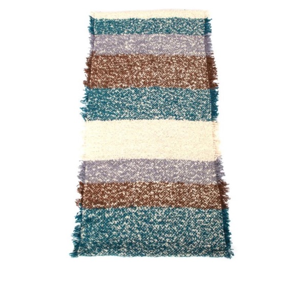 Teal Stripe Woven Infinity Scarf - Picture 2 of 2