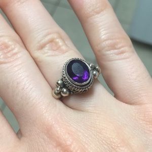Sterling Silver Amethyst ring size 4.5