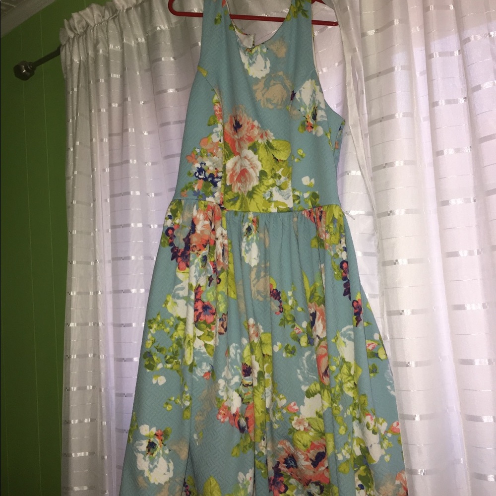Baby blue flowered dress