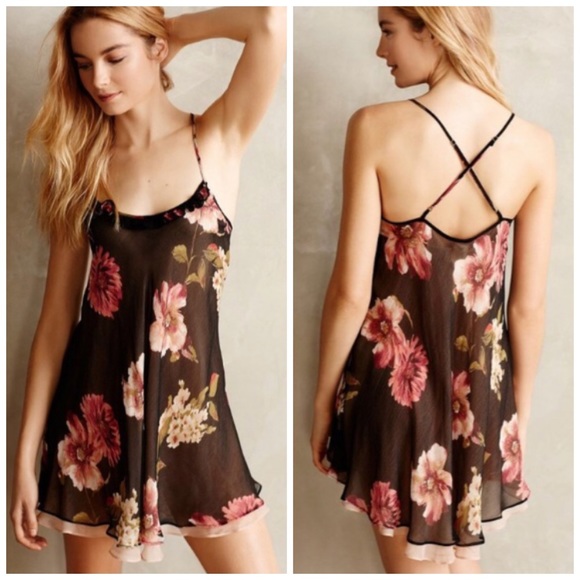 Anthropologie Other - Anthropologie Eloise Floral Silk Chemise