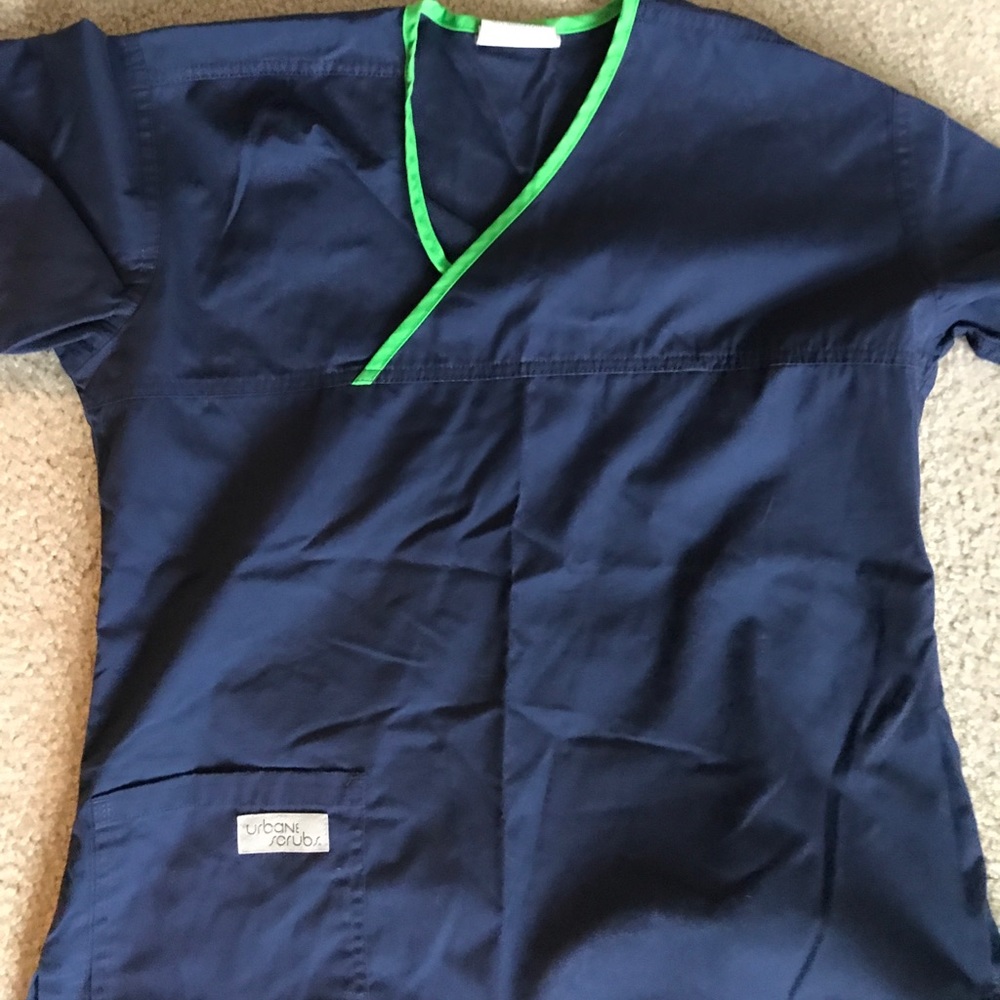Urbane scrub top medium navy blue new