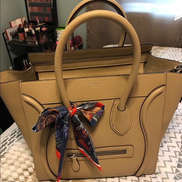 Celine Handbags - Authentic Celine Mini Luggage in Dune (Drummed)