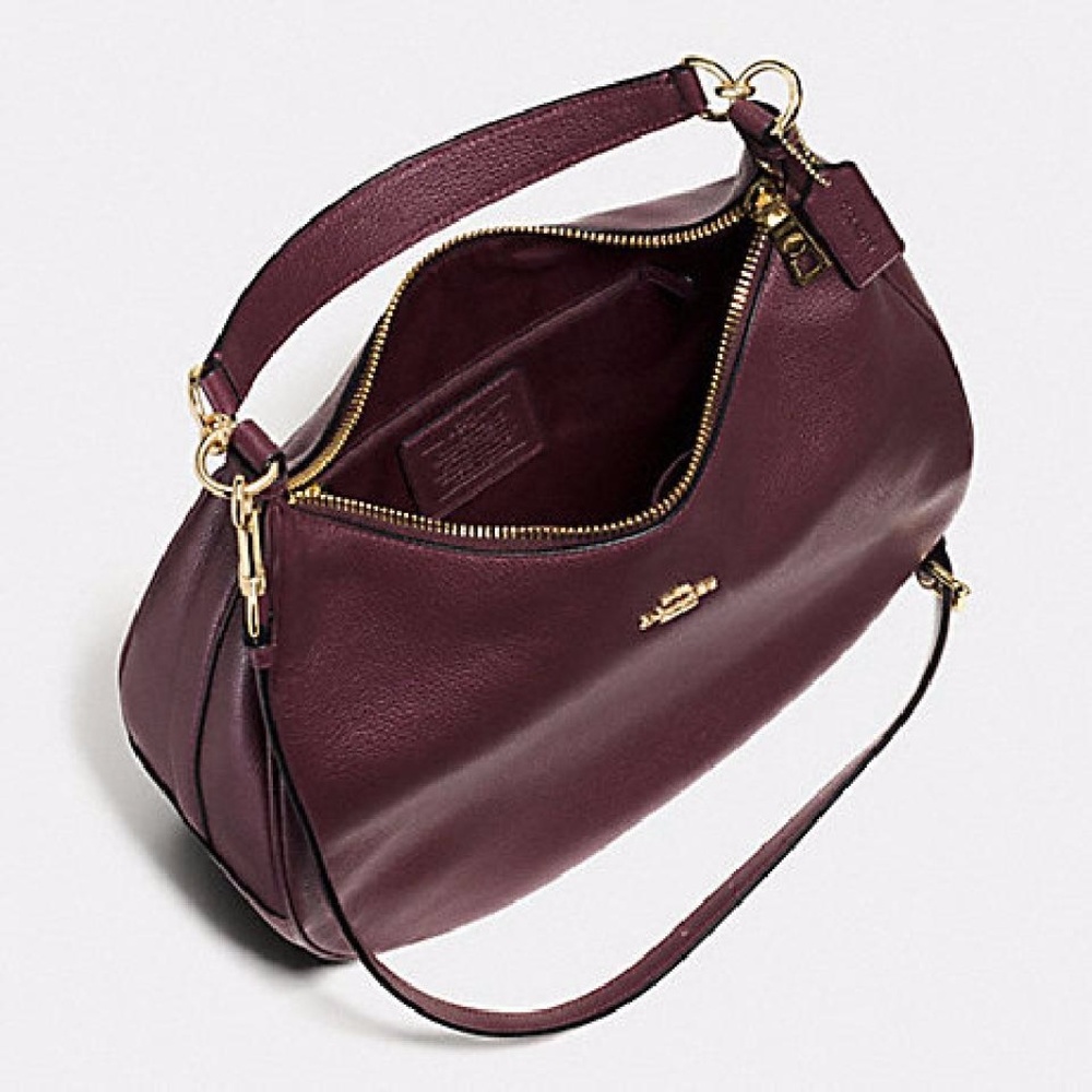 New COACH Saddle Pebble Leather Harley Hobo Bag - Picture 3 of 8