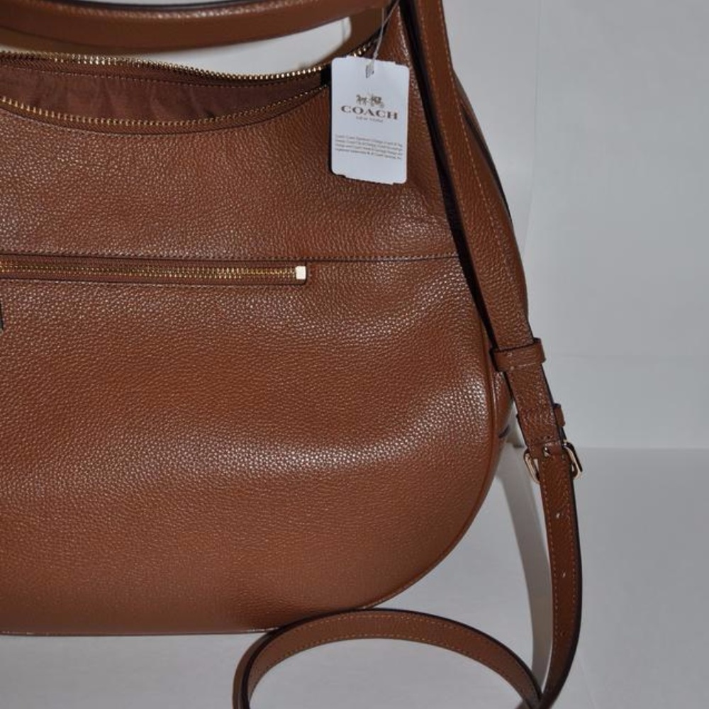 New COACH Saddle Pebble Leather Harley Hobo Bag - Picture 7 of 8