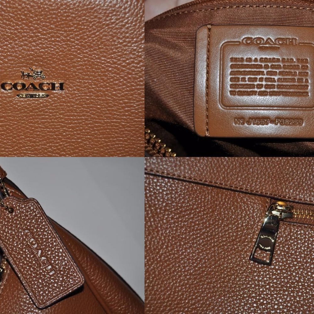 New COACH Saddle Pebble Leather Harley Hobo Bag - Picture 8 of 8