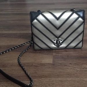 NWT CHANEL - Calfskin, Ruthenium Hardware