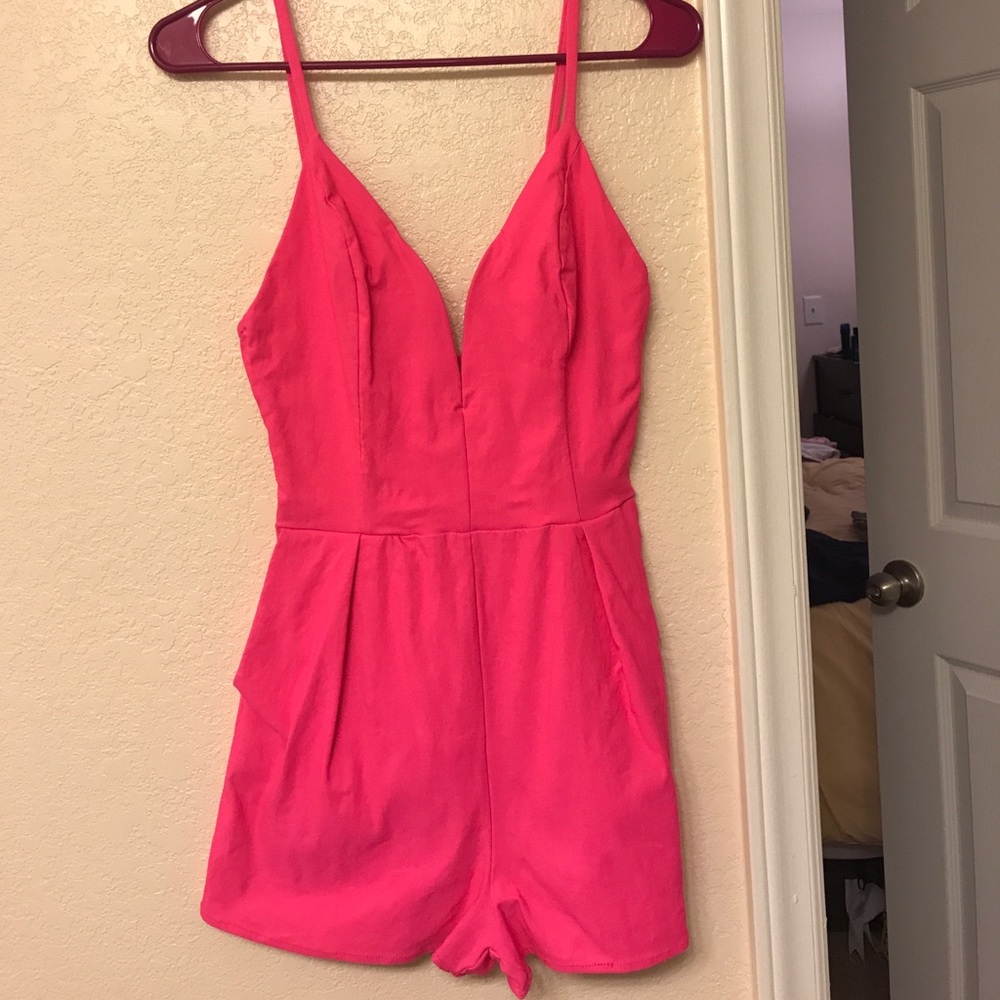 Hot Pink Romper - Picture 2 of 10
