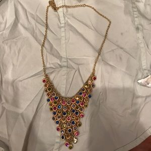 Colorful necklace Gold Design triangle design