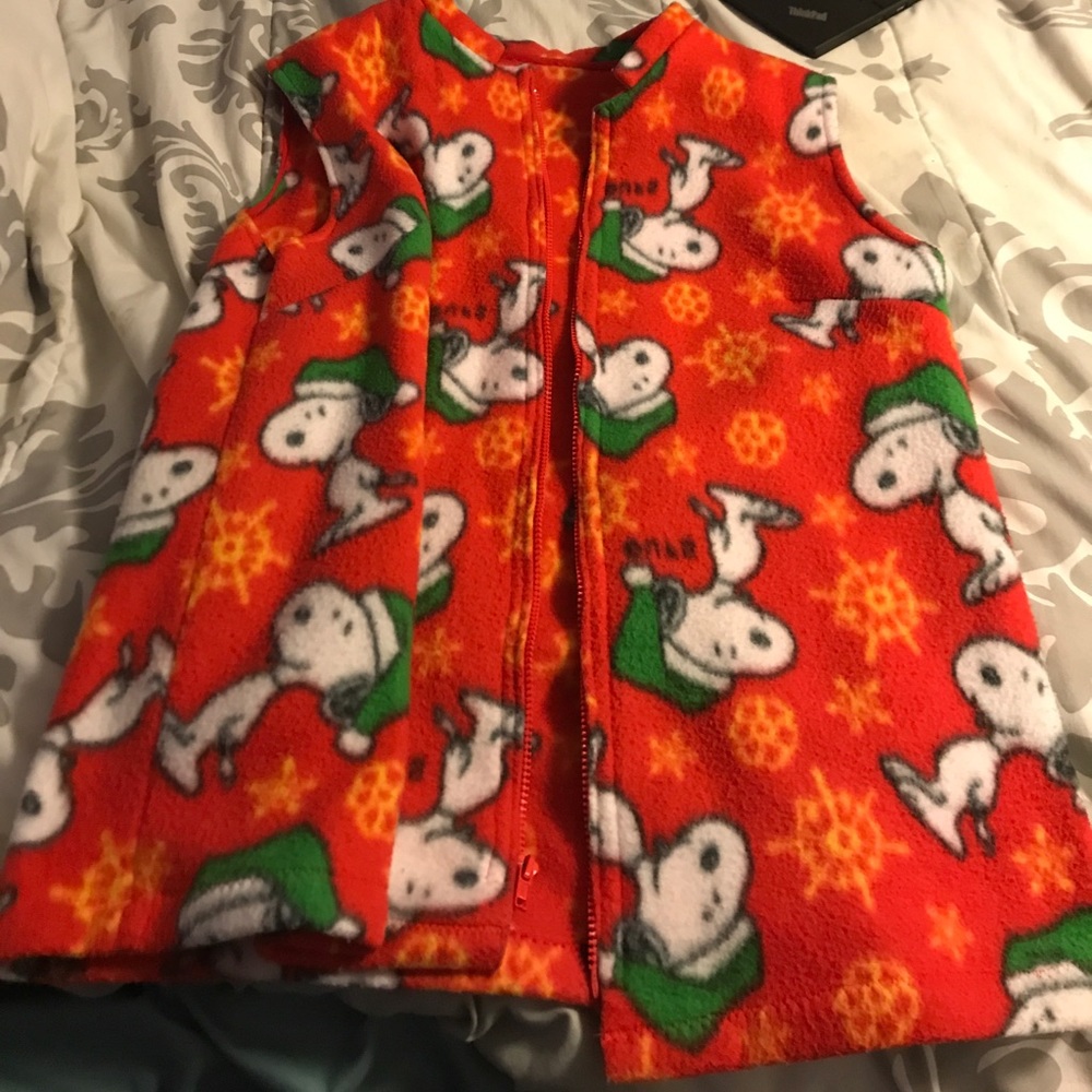 🔴Handmade Snoopy fleece vest