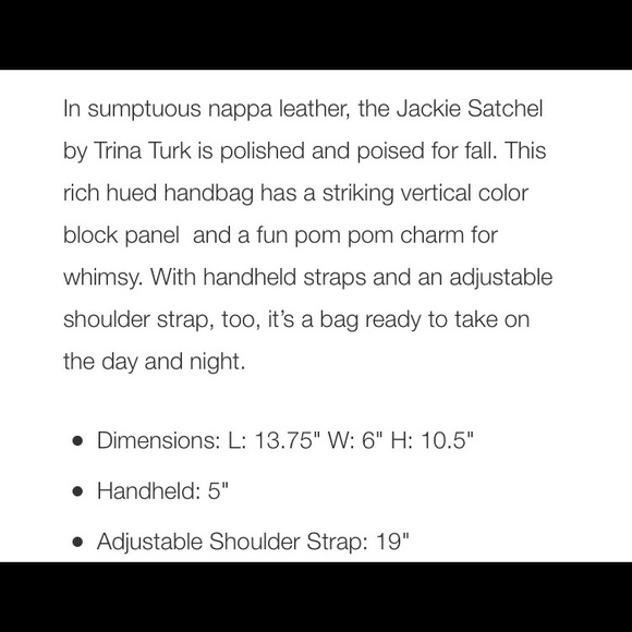 🎉FLASH SALE NWT Jackie Satchel by Trina Turk 🎉 - Picture 6 of 6