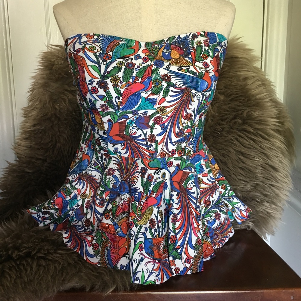 Anthropologie Peplum Swimsuit Top M