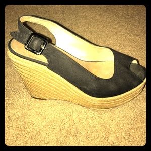 Steve Madden Black Wedges