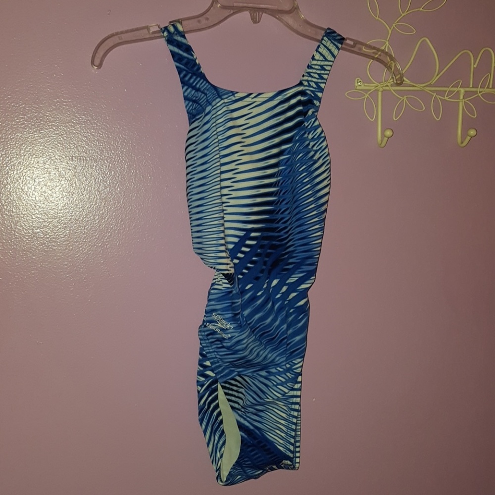 Blue Speedo One Piece Bathing Suit