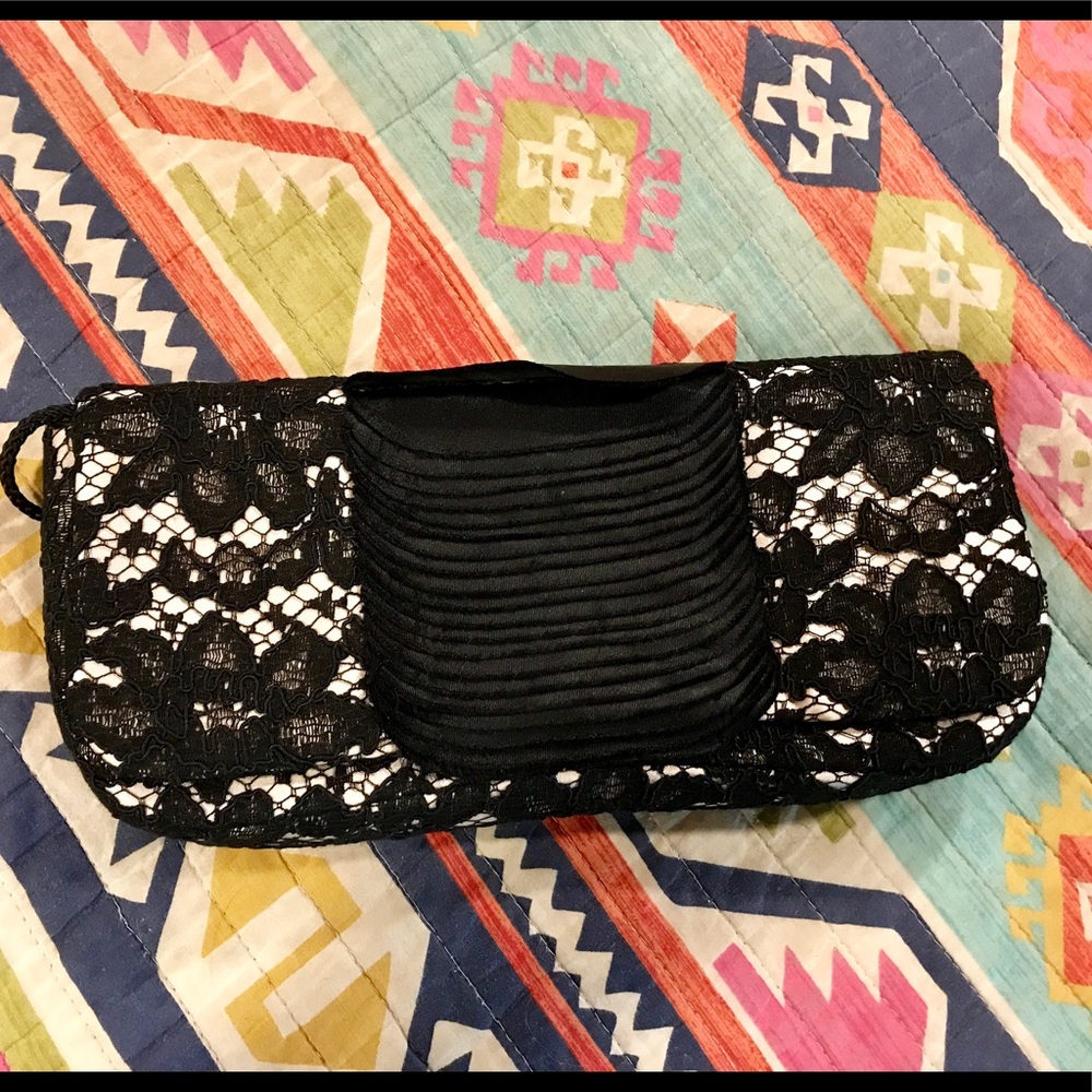 Pretty Lace And Satin Clutch