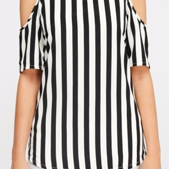 Cold Shoulder Striped Top - Picture 3 of 3
