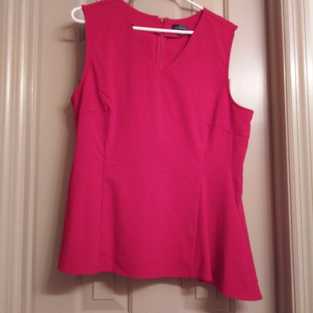 The Limited - RED sleeveless top with flared hem.